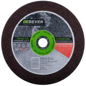 Отрезной диск по нержавеющей стали DEBEVER 305 мм