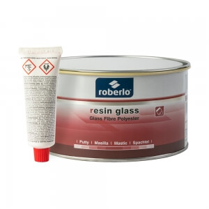 Шпатлевка со стекловолокном Roberlo RESIN GLASS (1,5 кг) + отвердитель